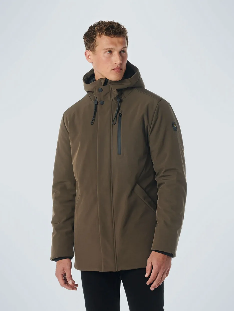 Jacket Mid Long Fit Hooded Softshell Stretch | Desert