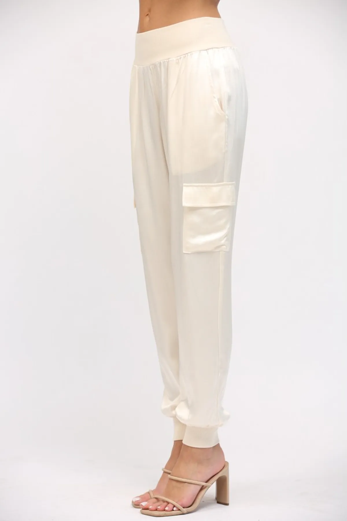 Jazzy Satin Cargo Jogger Pant