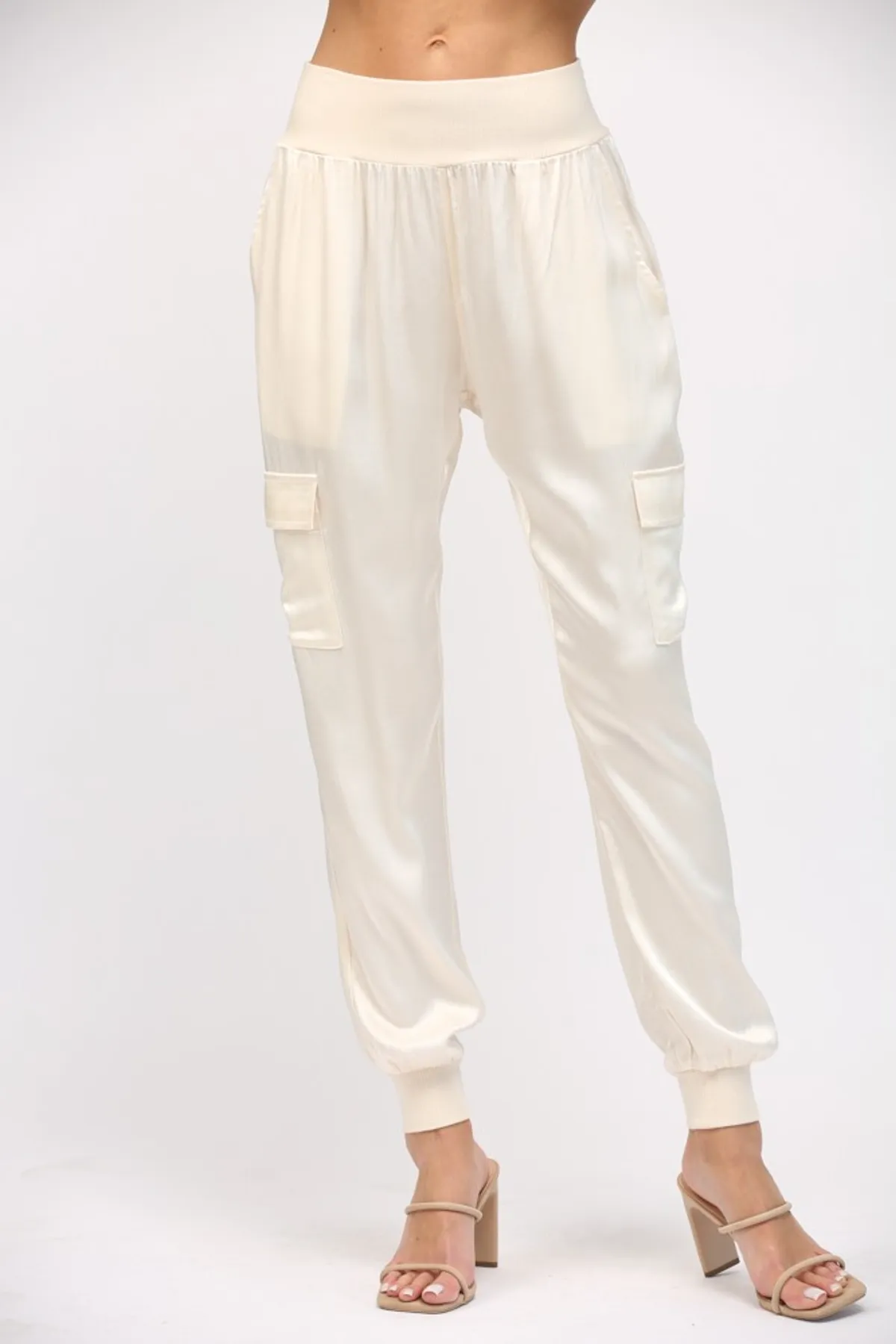 Jazzy Satin Cargo Jogger Pant