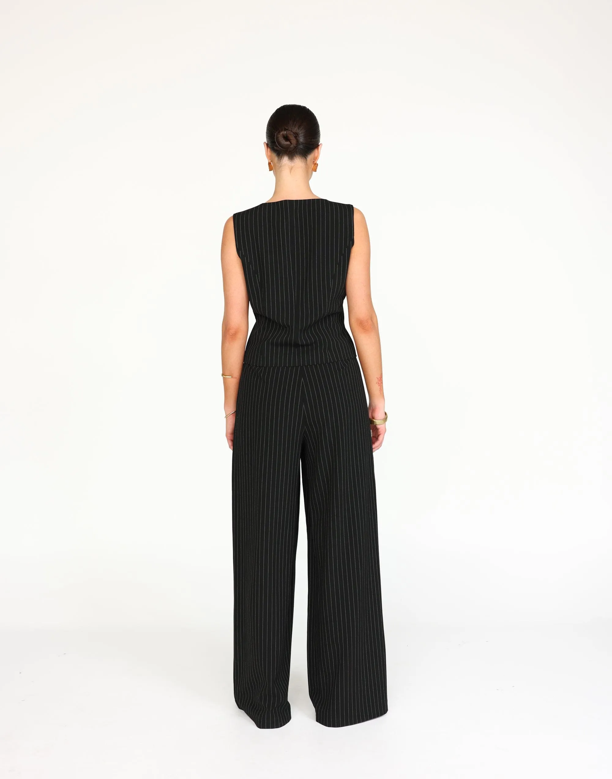 Kenza Pants (Black Pinstripe)