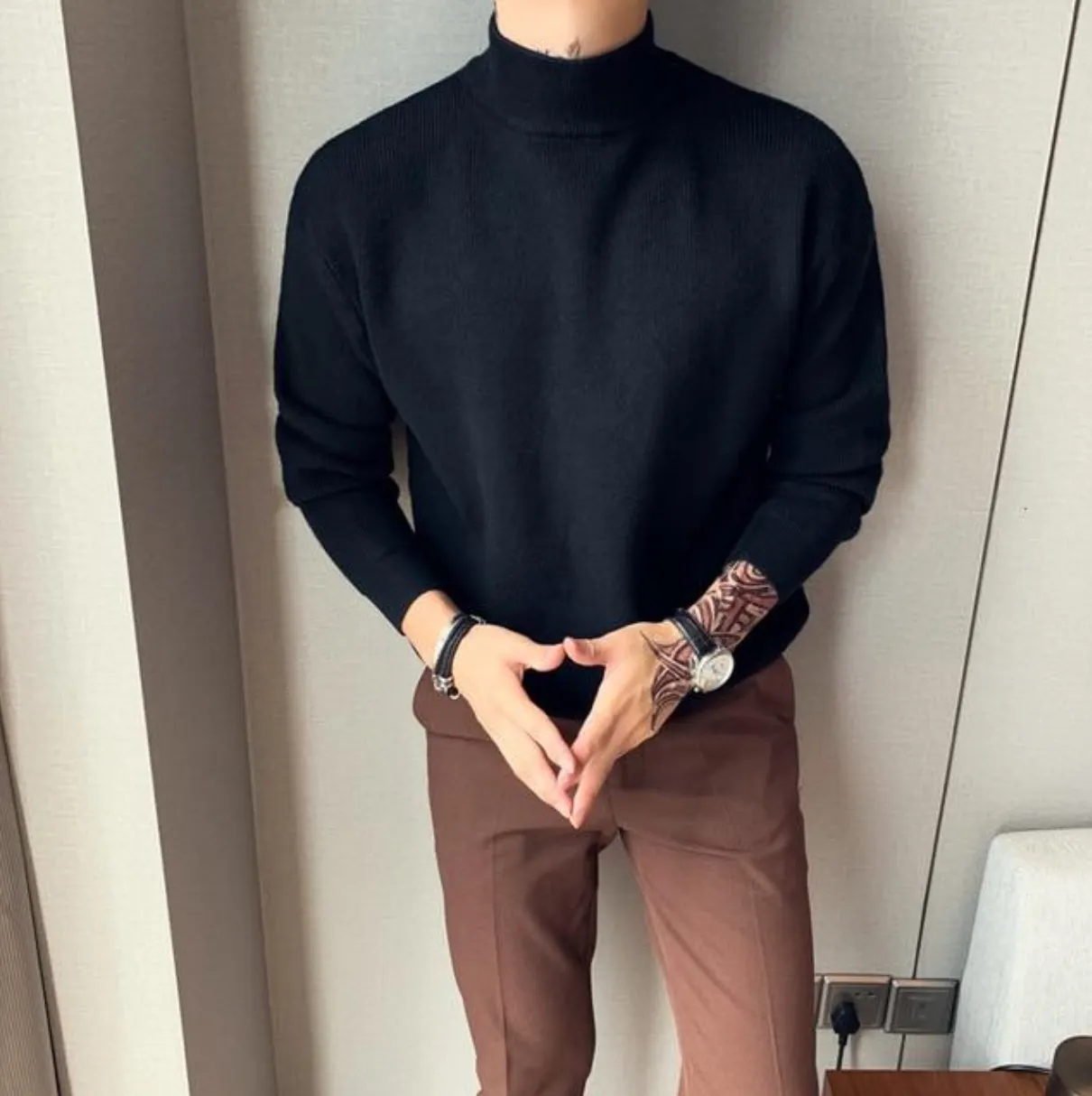 [Korean Style] 4 Colors Solid Wool Turtleneck