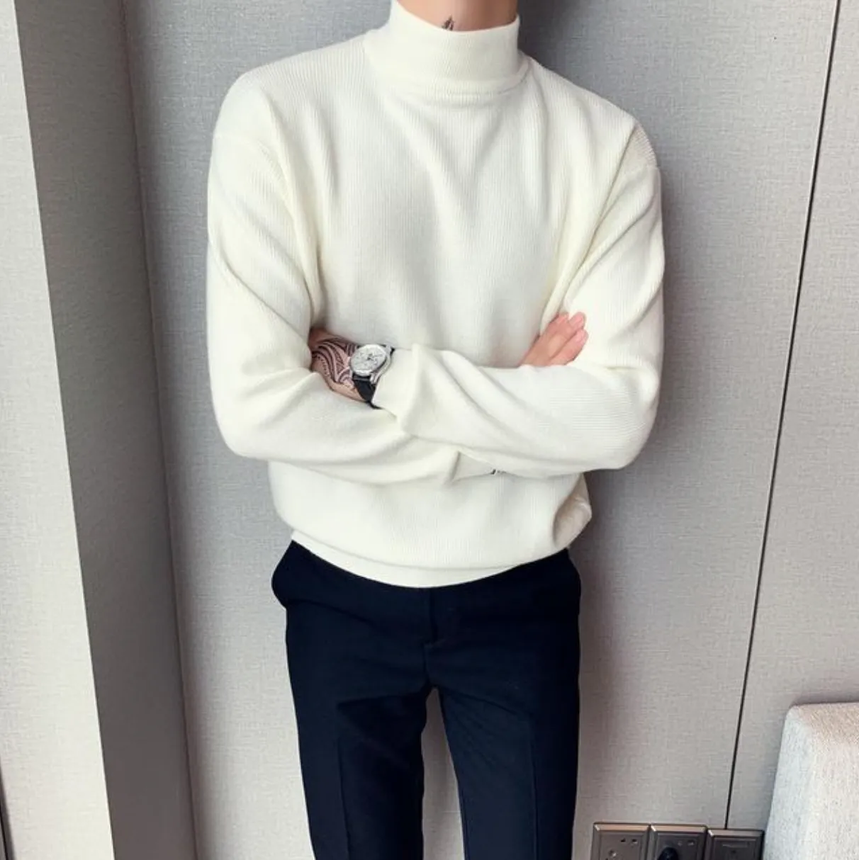 [Korean Style] 4 Colors Solid Wool Turtleneck