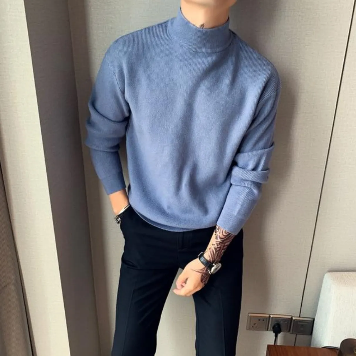 [Korean Style] 4 Colors Solid Wool Turtleneck