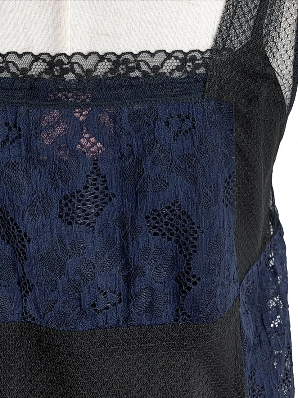 Last Chance! Mixed Media Lace Flutter Sleeve Top with Camisole Liner