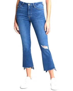 Le Crop Mini Boot Jean in Decades Blue Rips