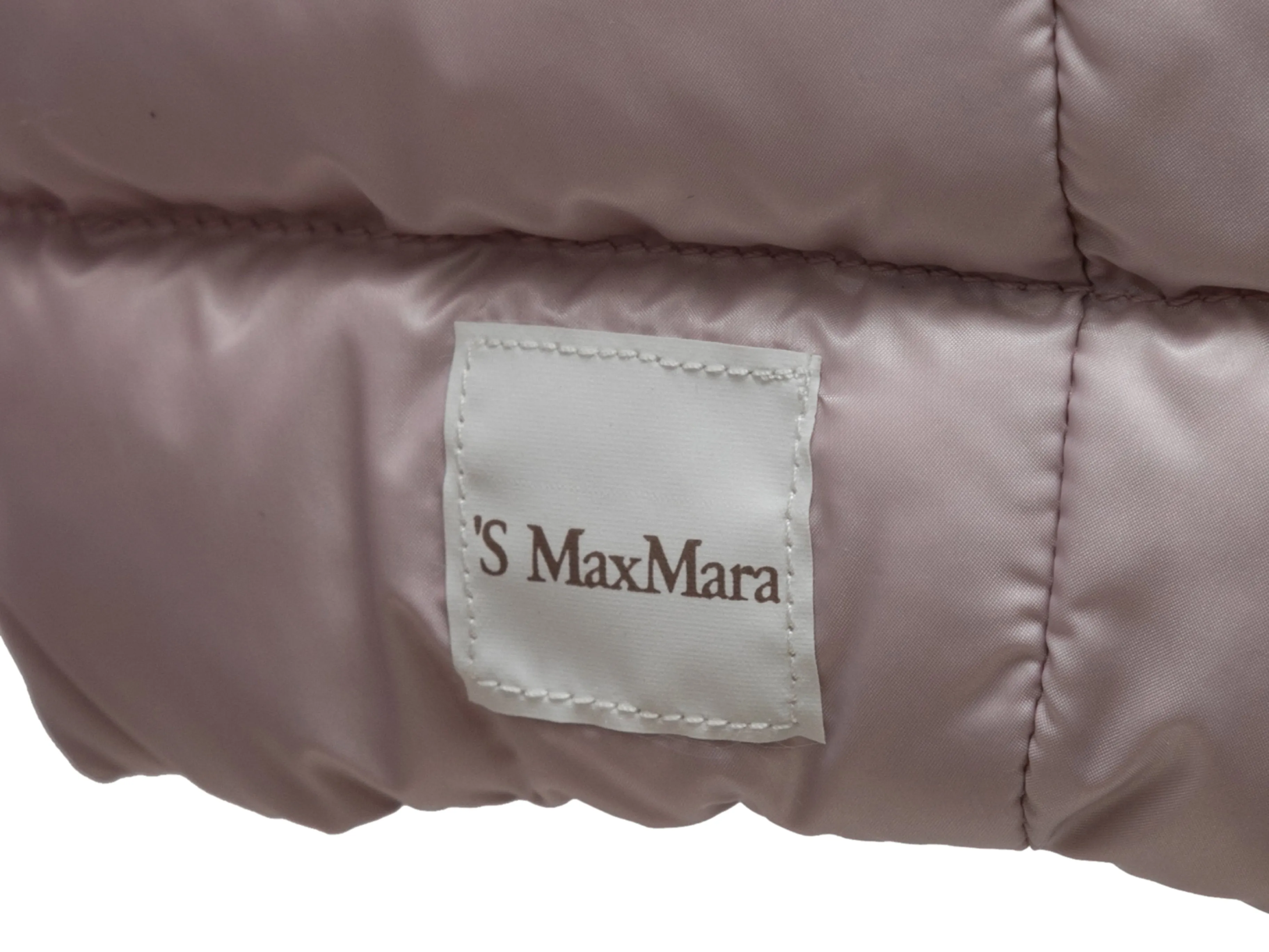 Light Mauve 'S Max Mara Foldable Quilted Hooded Jacket Size US 12