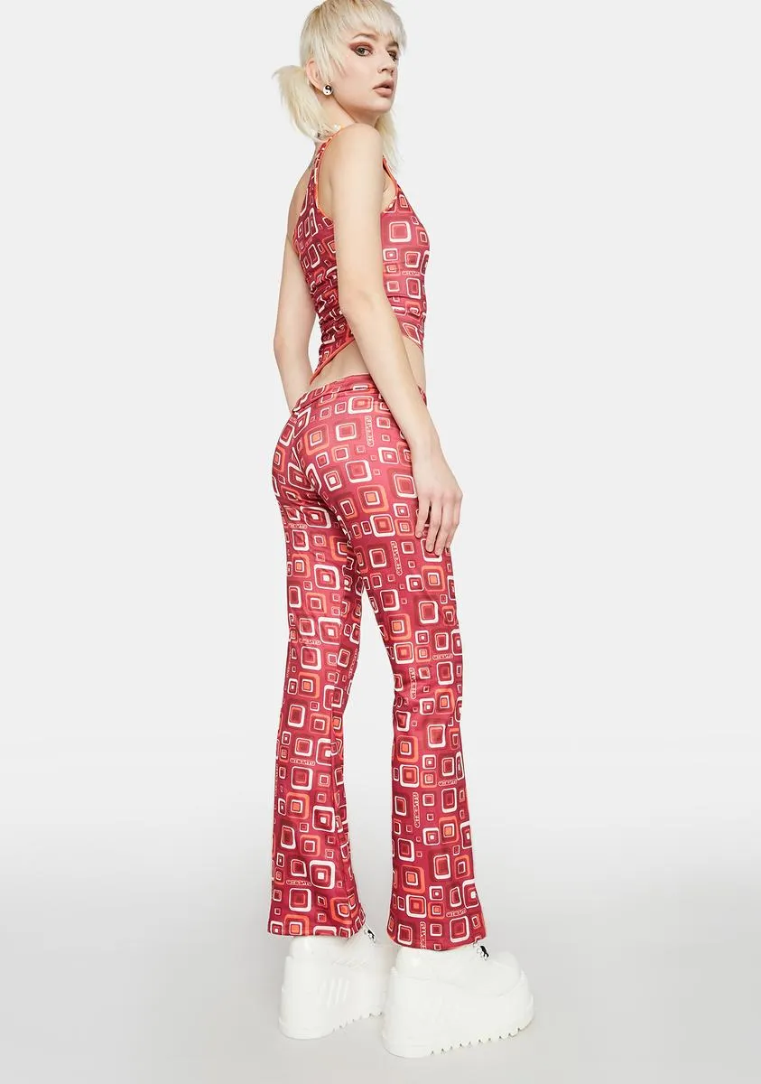 Lipstick Cubby Flare Pants