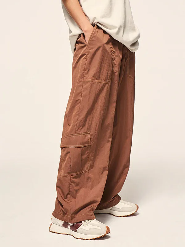 Loose Fit Coffee Cargo Pants