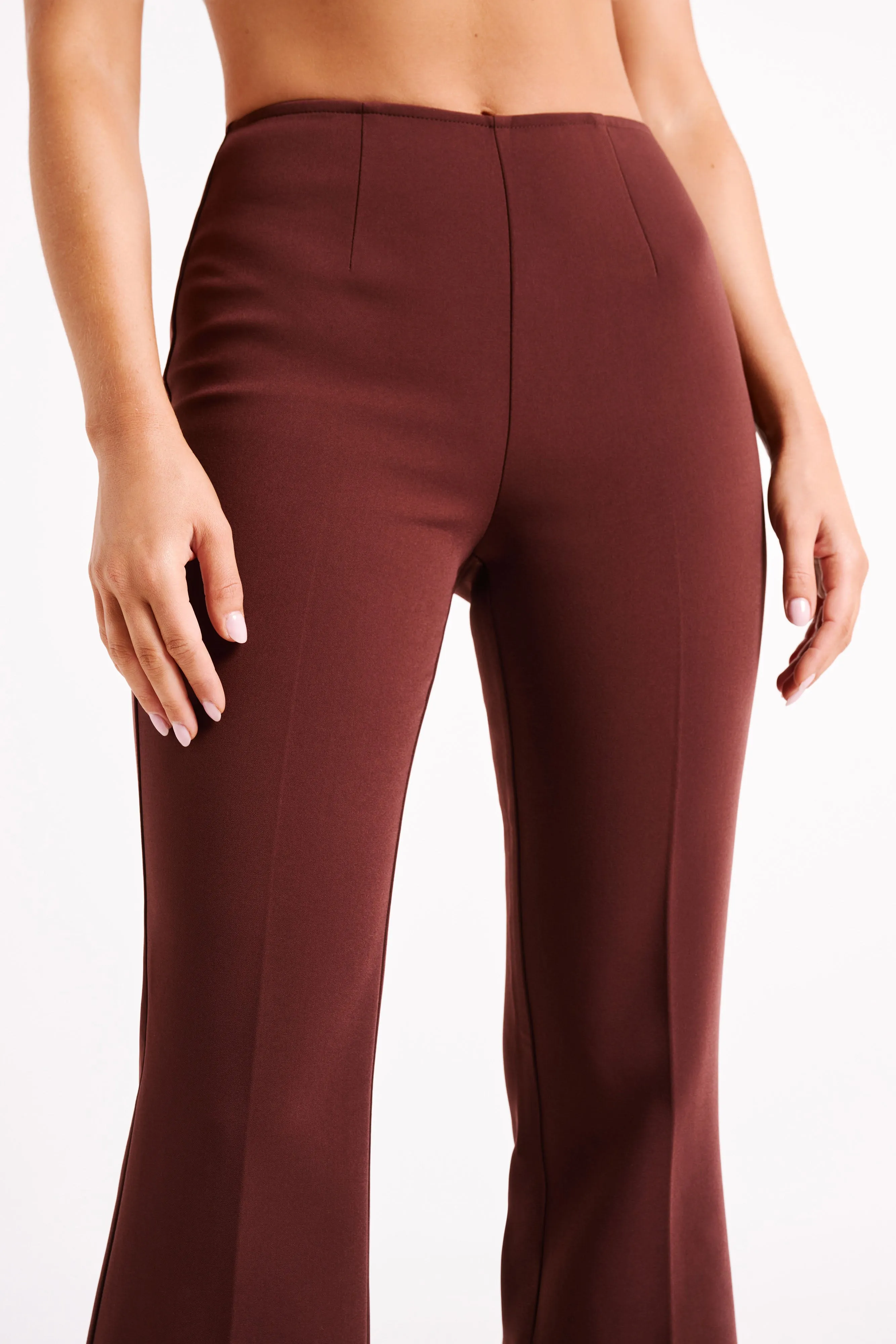 Loretta Fit & Flare Tailored Pant - Chocolate