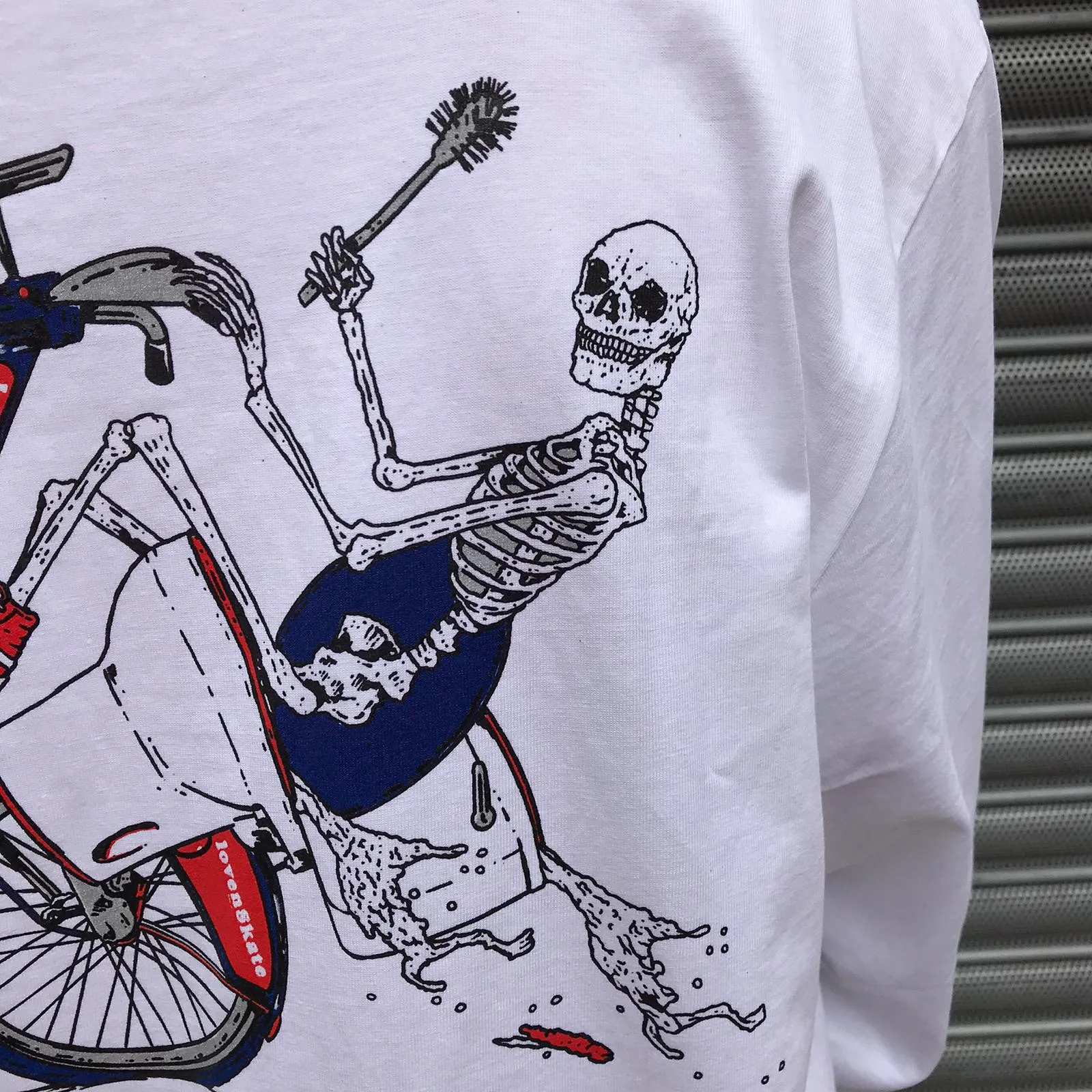 Lovenskate On Ya Bike Boris Long Sleeve T Shirt - White