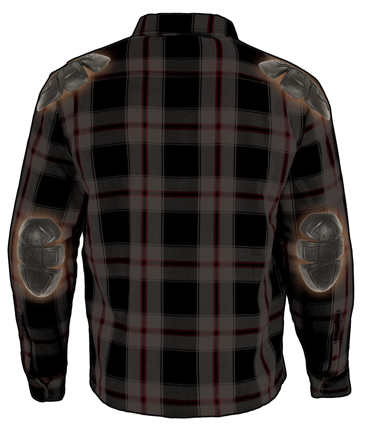 Men's Armored Flannel Biker Jacket w/ Aramid® by DuPont™ Fibers