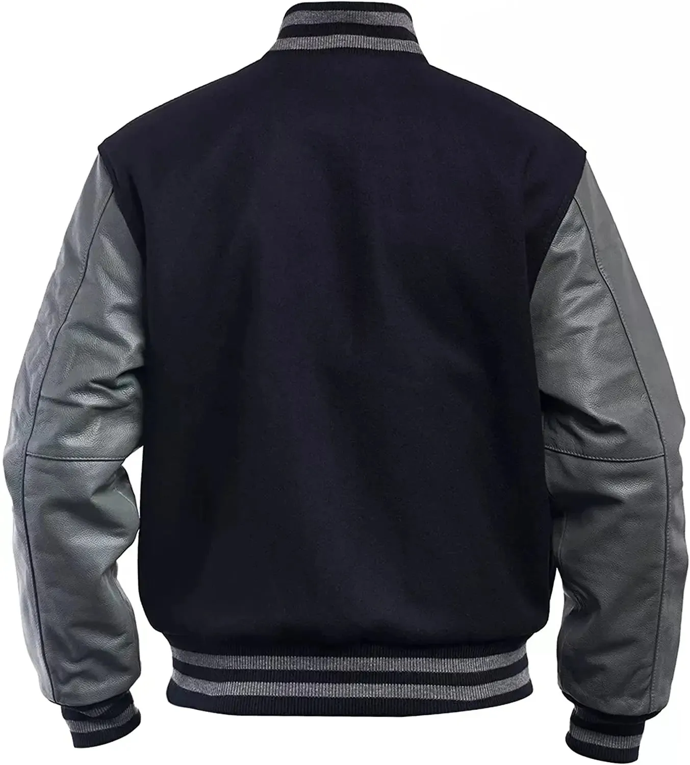 Mens Black And Grey Varsity Jacket