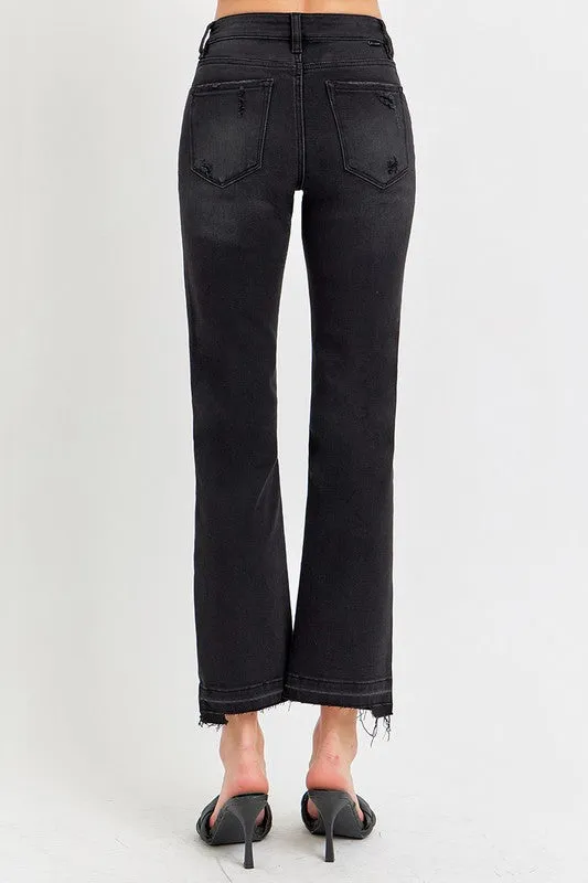 Mid Rise Ankle Straight Jeans