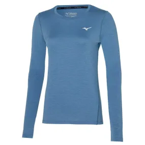 Mizuno Impulse Core Long Sleeve Tee (Womens) - Copen Blue