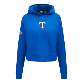 MLB TEXAS RANGERS CLASSIC WOMEN'S CROPPED PO HOODIE (ROYAL BLUE)