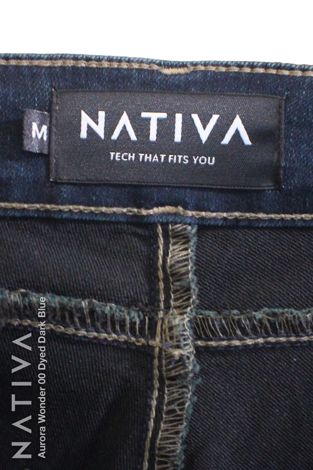 NATIVA, STRETCH JEANS. AURORA WONDER 00 DYED DARK BLUE, High Shaping Capacity & Firming, Casual Everyday Look, Mid-Waisted Super Skinny Jeans