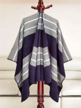 Navy Striped Cape