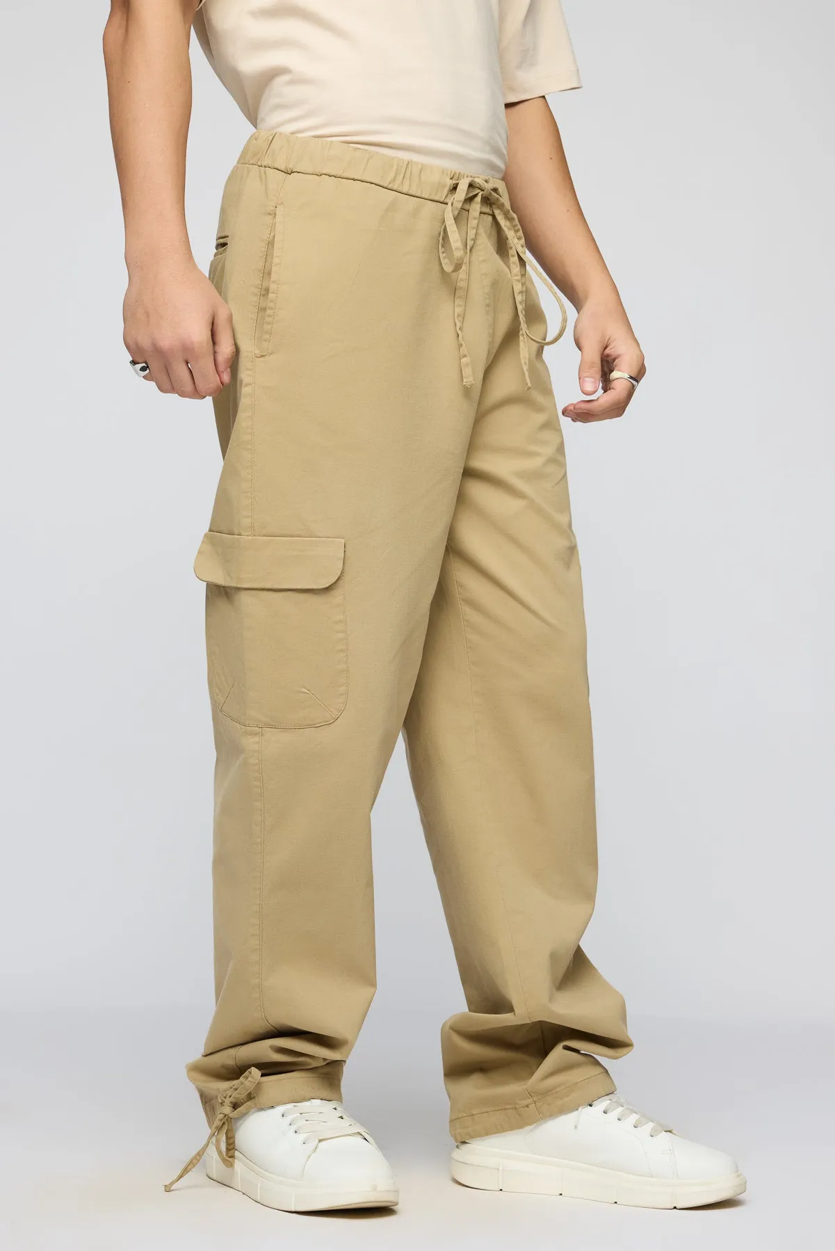 Oak Beige Men's Relaxed Fit Cargo Pants