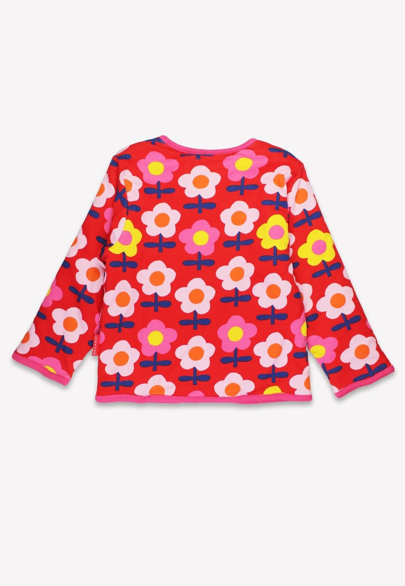 Organic Pink Flower Print Reversible Jacket