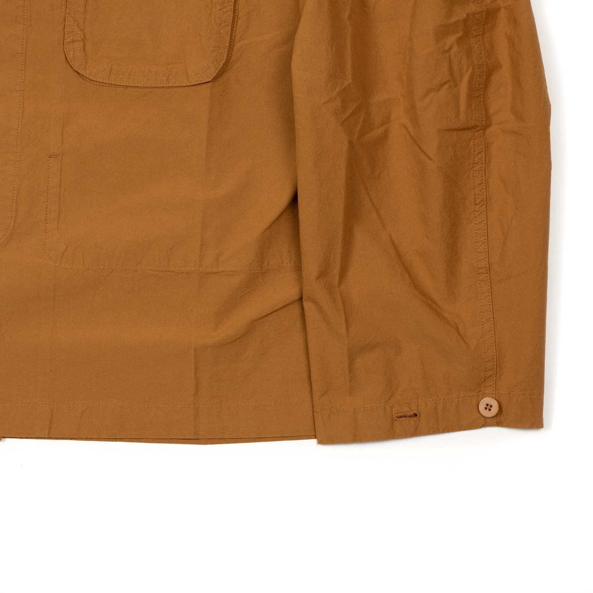 Patch pocket jacket in lightweight burnt orange typewriter cotton