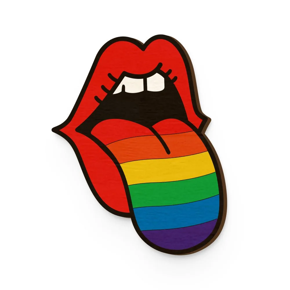 Pide Tongue Hand Painted Wooden Pin