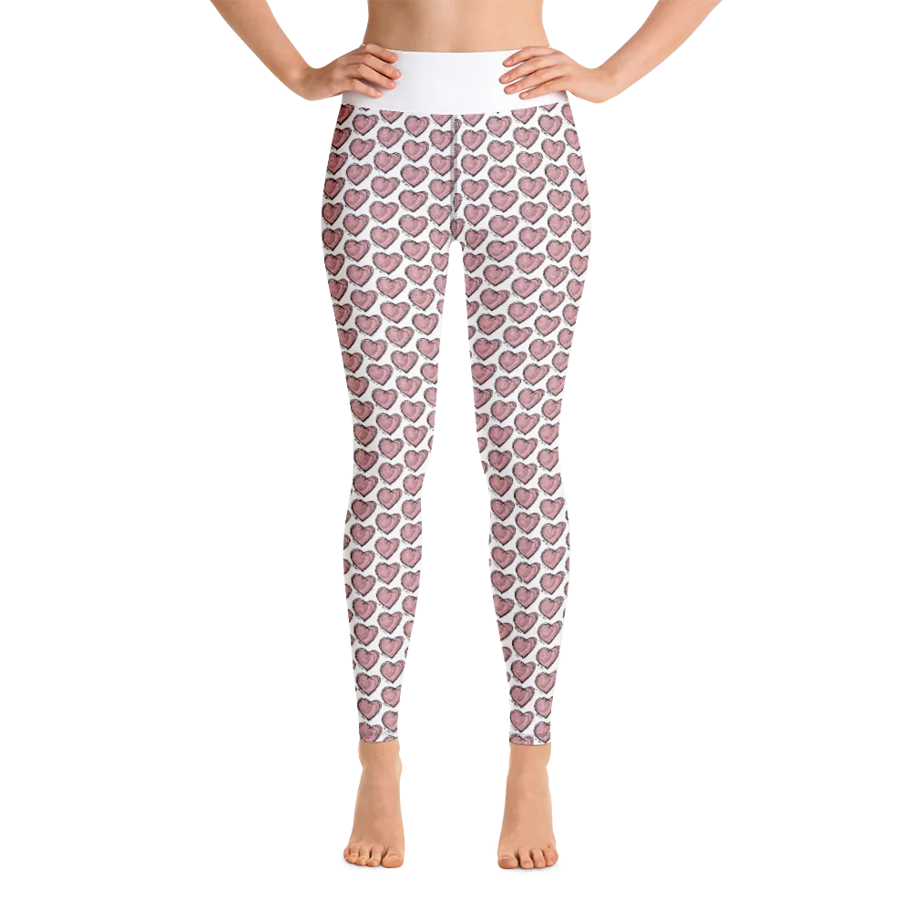 PINK "BE KIND" HEARTS LEGGINGS