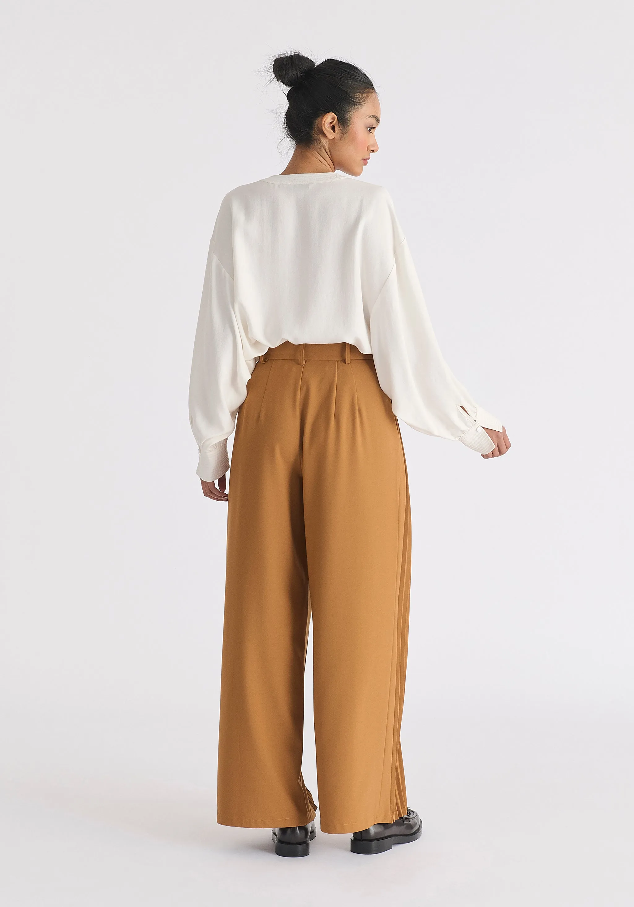 Pleated Wide Leg Trousers