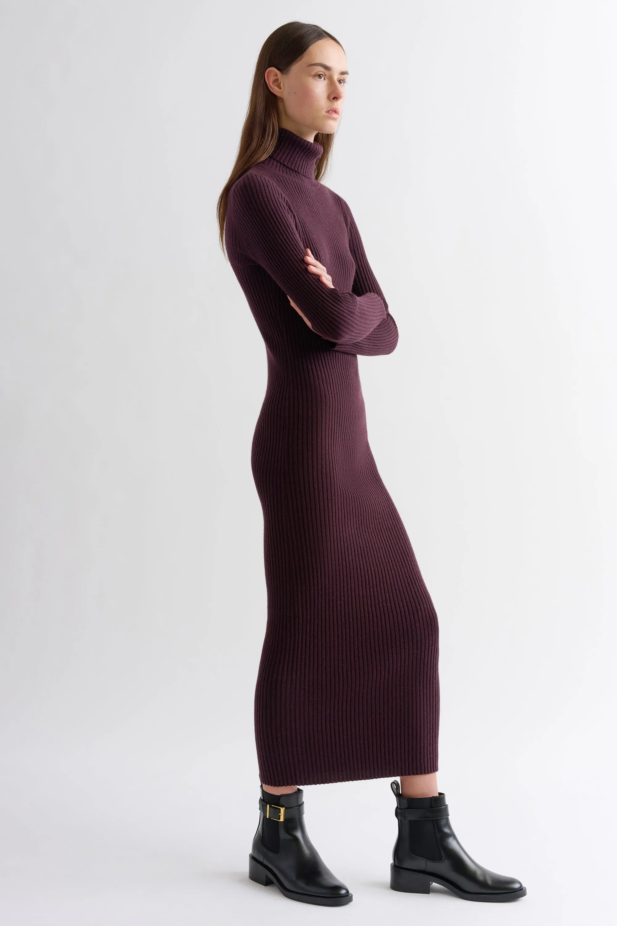 POORBOY RIB TURTLENECK DRESS