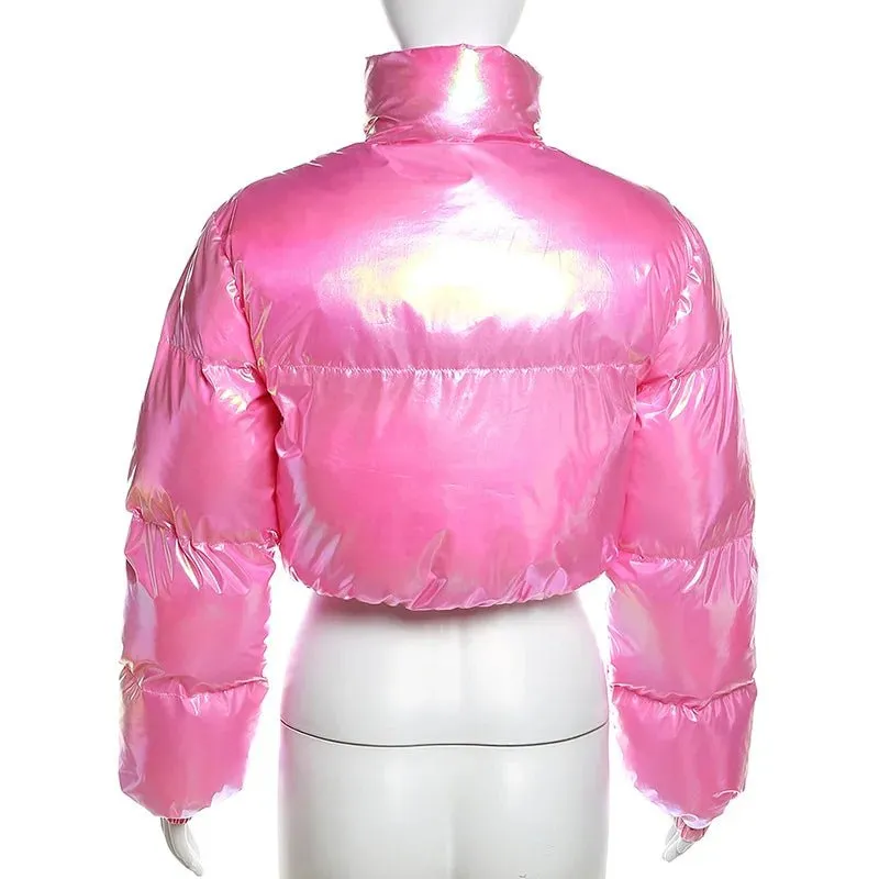 Pre Order:  Glossy Short Puff Jacket