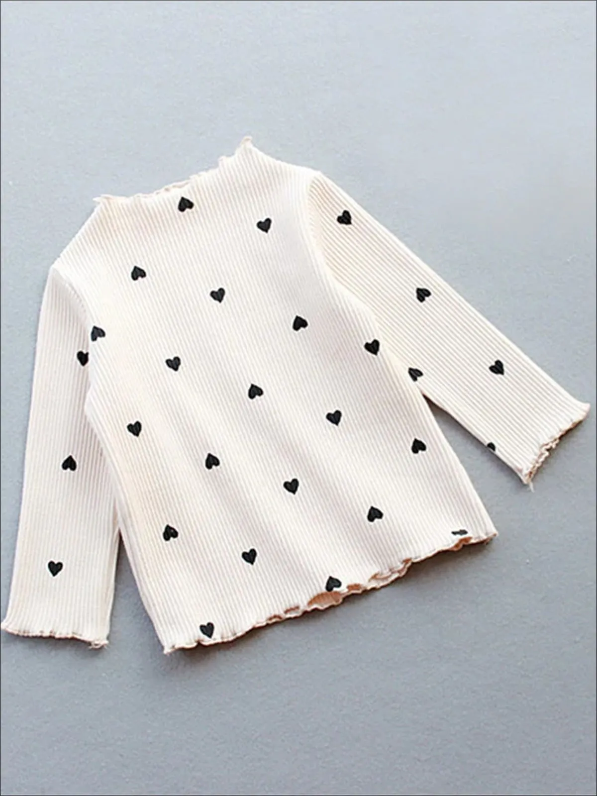 Precious Polka Dot Heart Lettuce Sweater