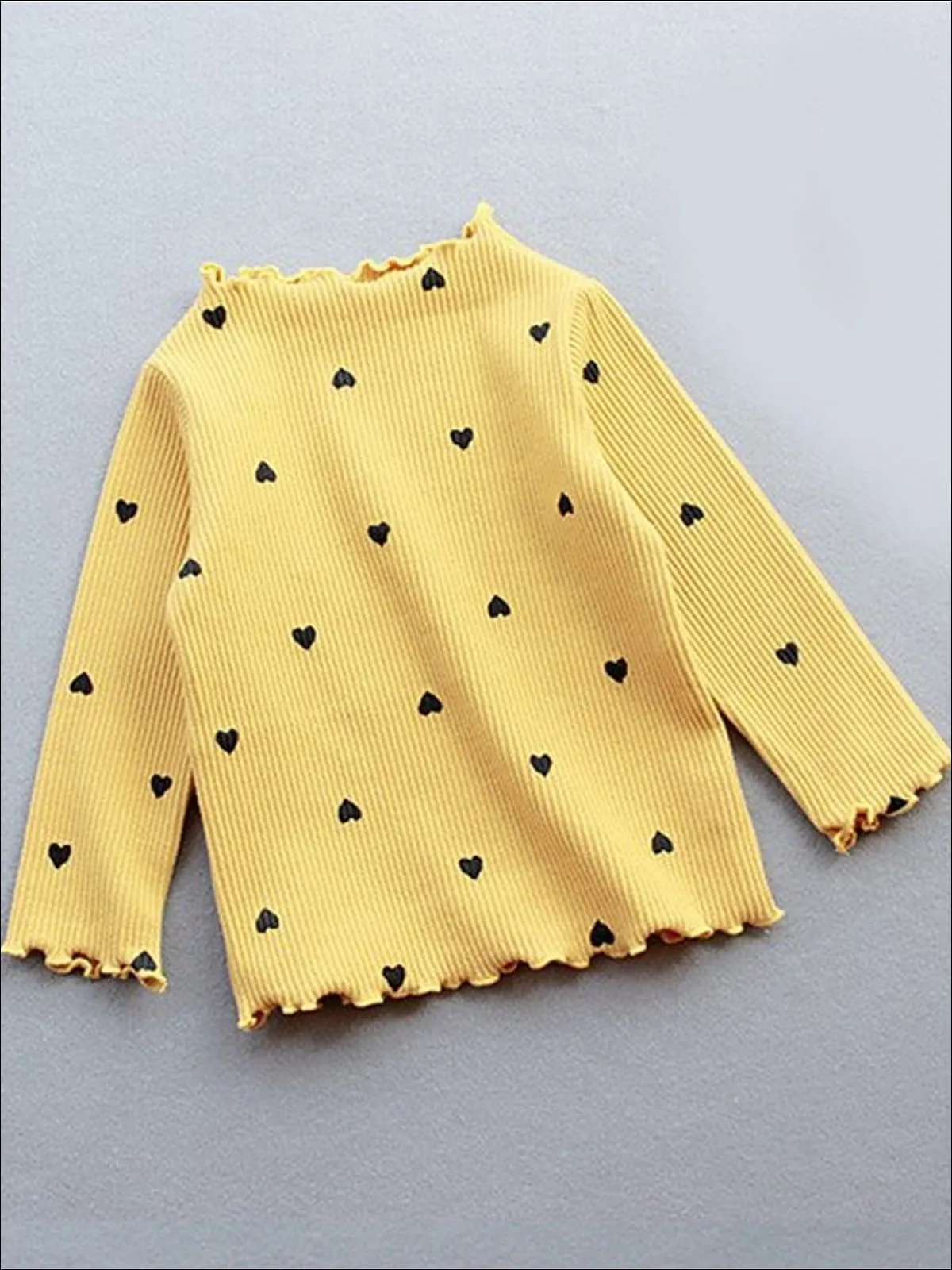 Precious Polka Dot Heart Lettuce Sweater