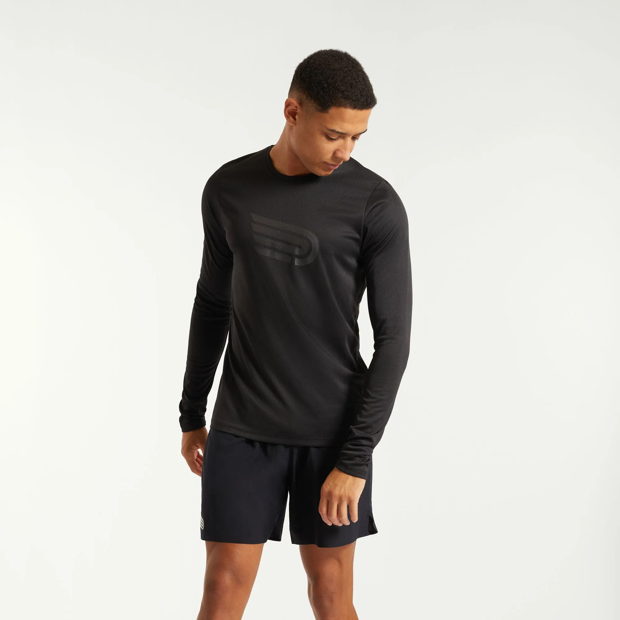 Pressio Perform Long Sleeve Top (Mens) - Black