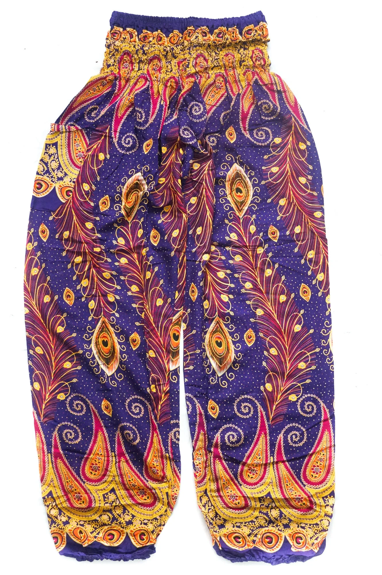 Purple Fun Peacock Harem Pants