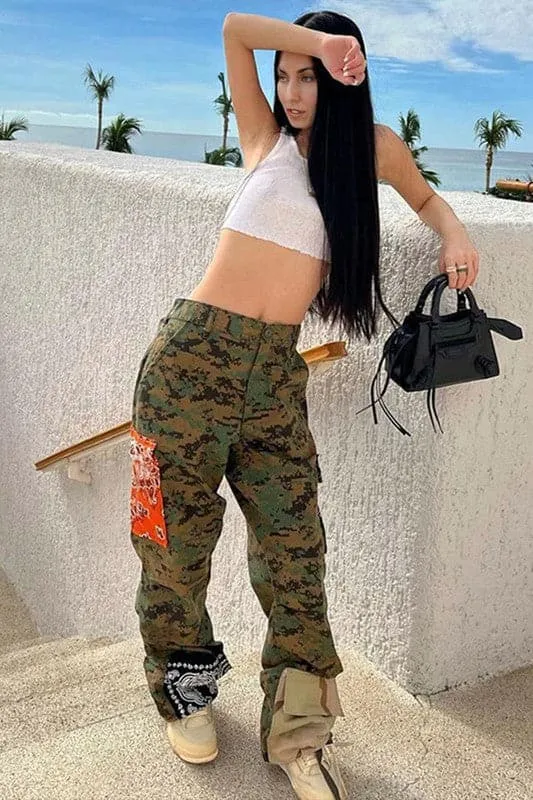 PZ276 Camo Cargo Long Pants