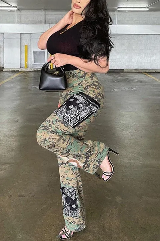 PZ276 Camo Cargo Long Pants