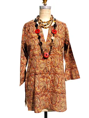 Raja Cotton Tunic Paisley Cinammon