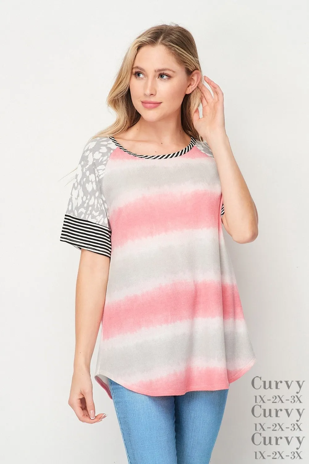 Round Neck Band Short Sleeve Tunic