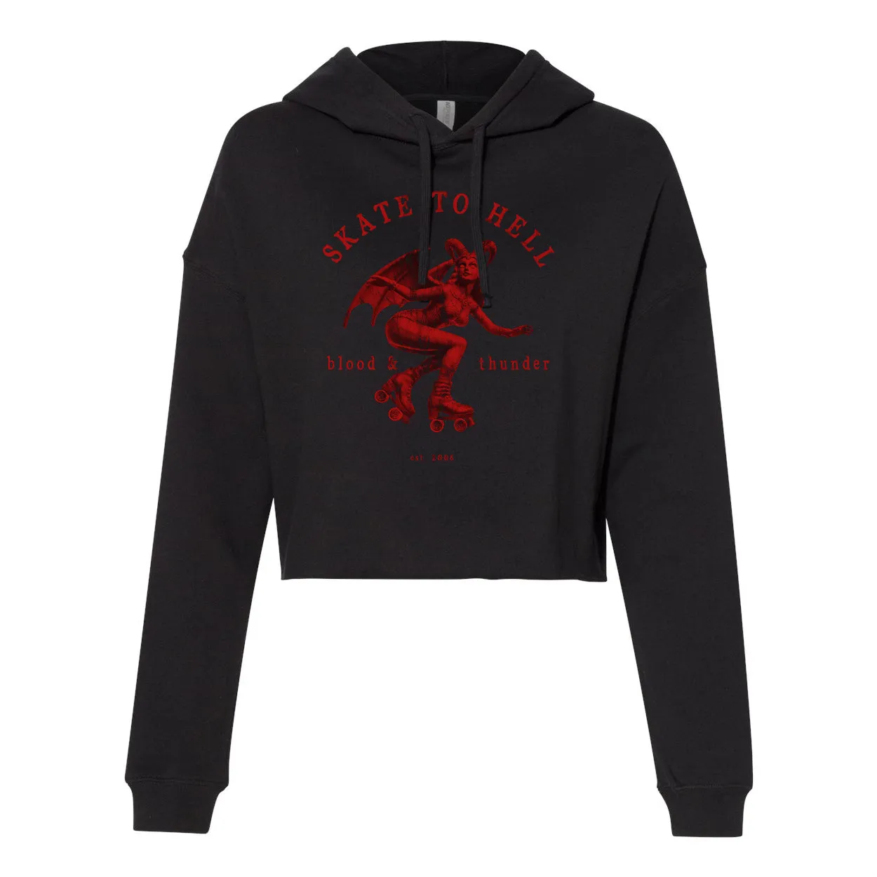 Skate to Hell Cropped Pullover Hoodie