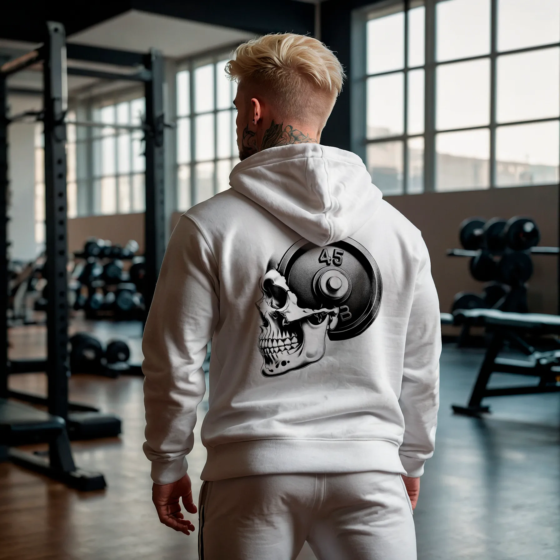 Skull Weightlifting Unisex Pullover Hoodie