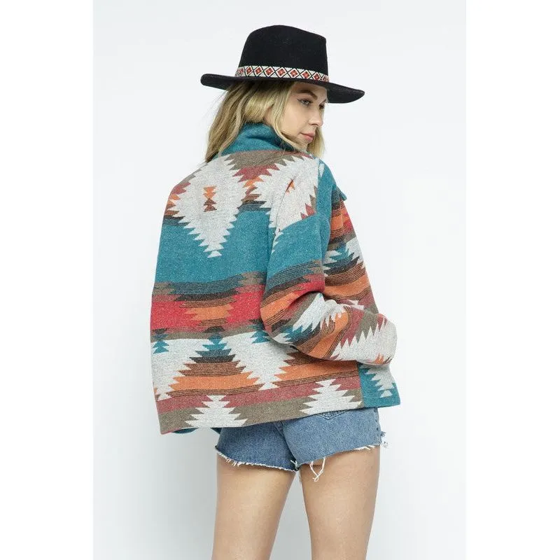 Soft Comfy Lightweight Aztec Pattern Jacket