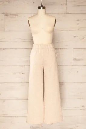 Stela Sand | High-Waisted Wide Leg Lounge Pants