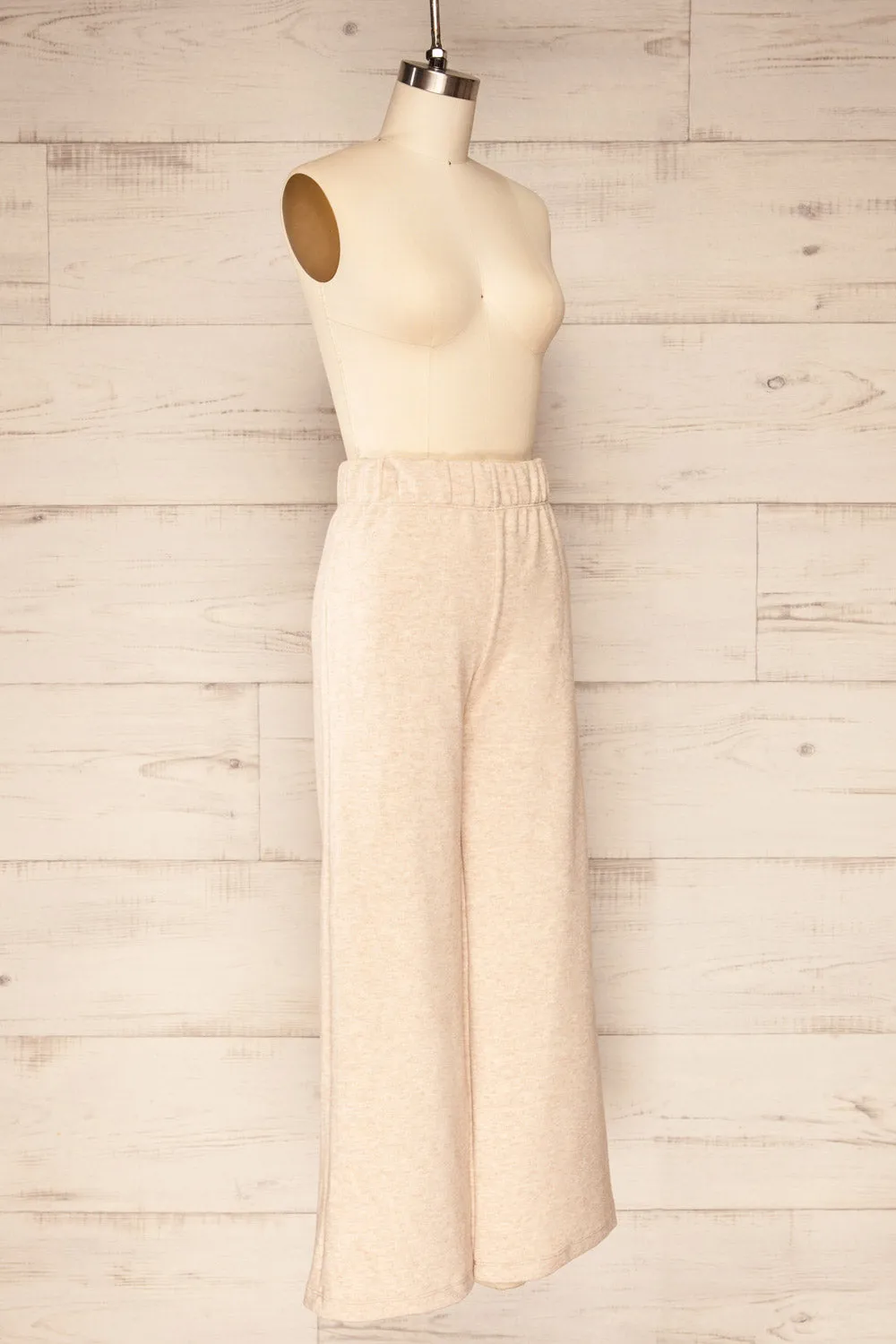 Stela Sand | High-Waisted Wide Leg Lounge Pants