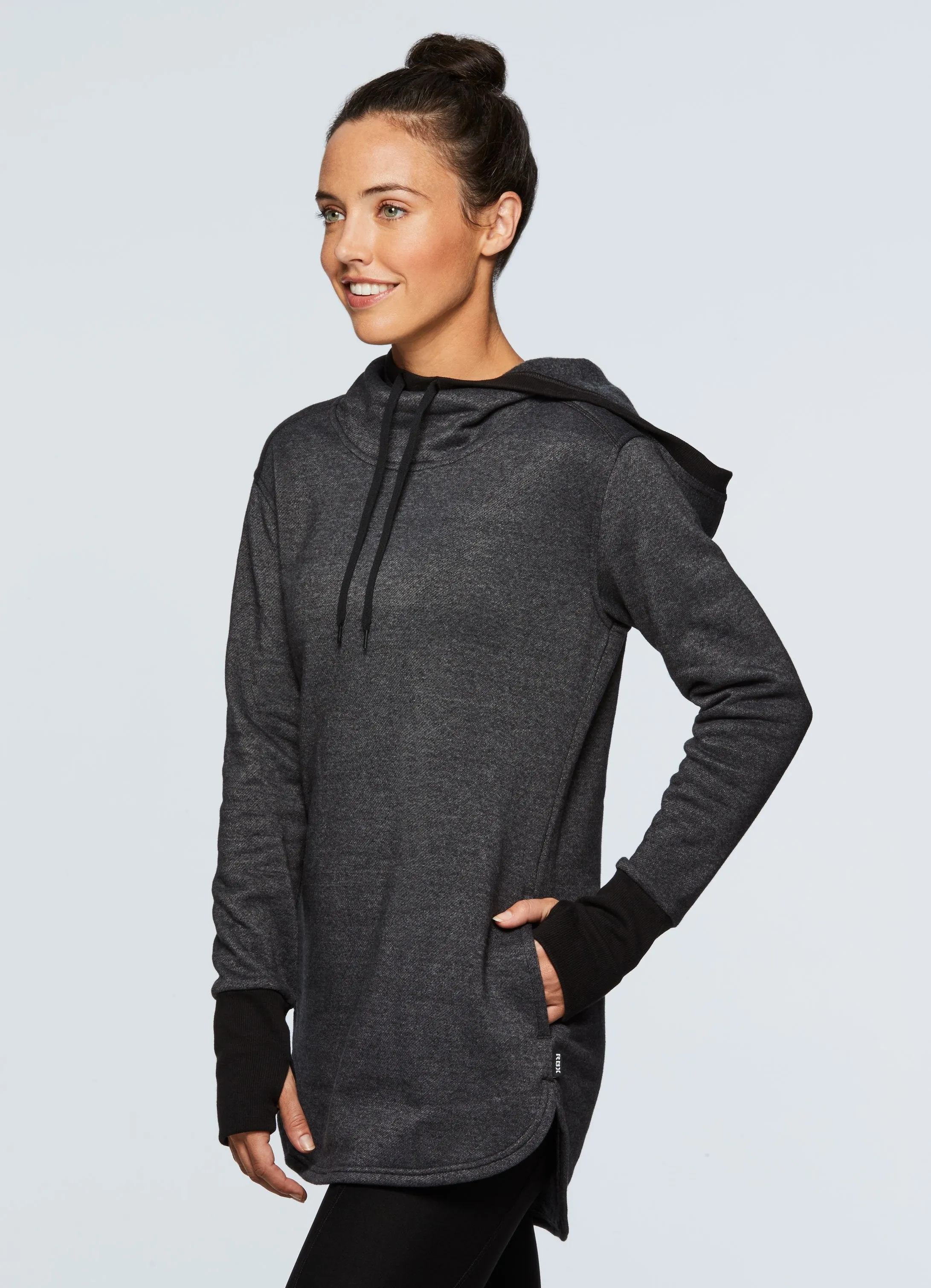 Studio Fleece Hoodie Tunic Pullover Sweatshirt