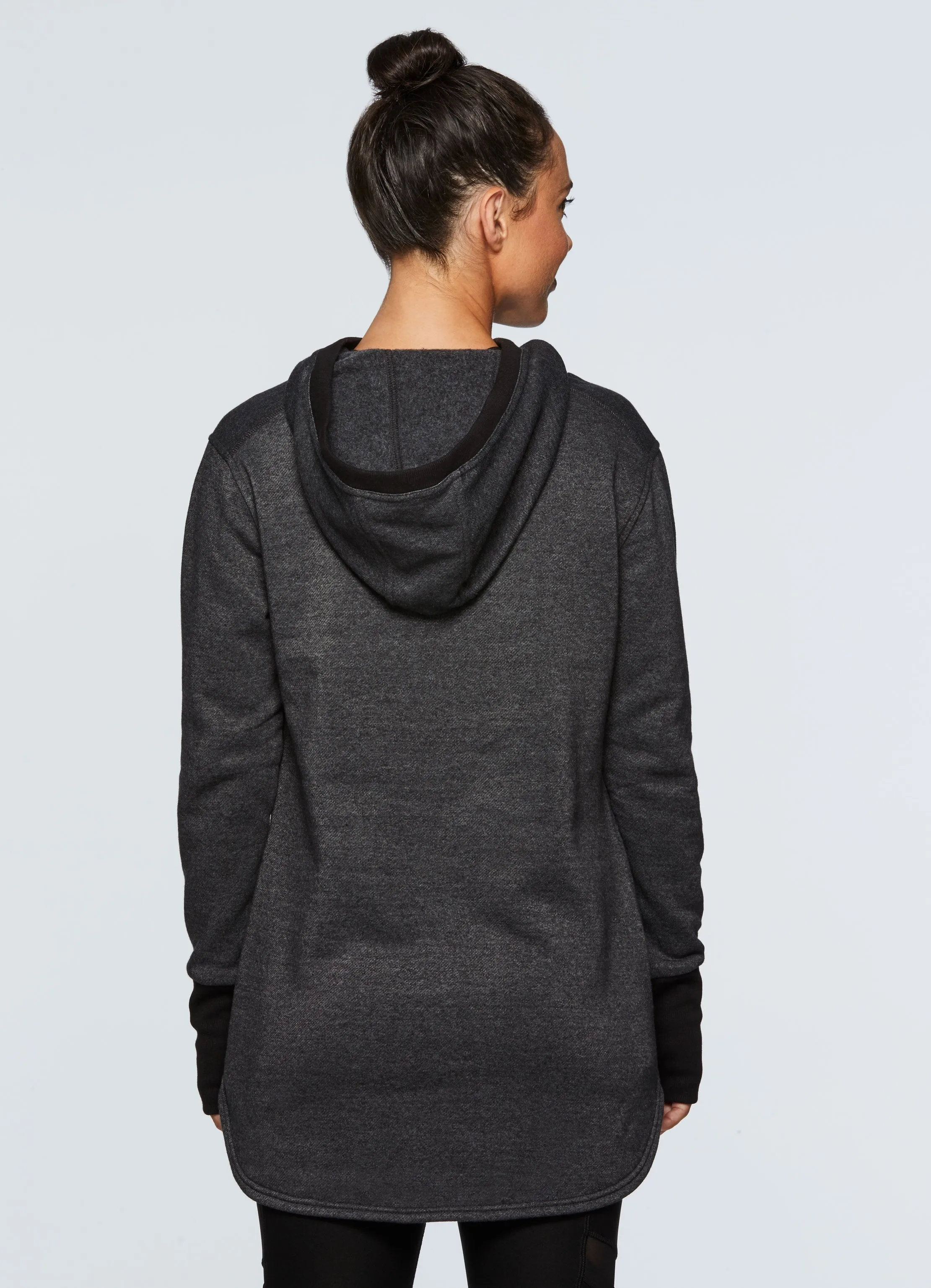 Studio Fleece Hoodie Tunic Pullover Sweatshirt