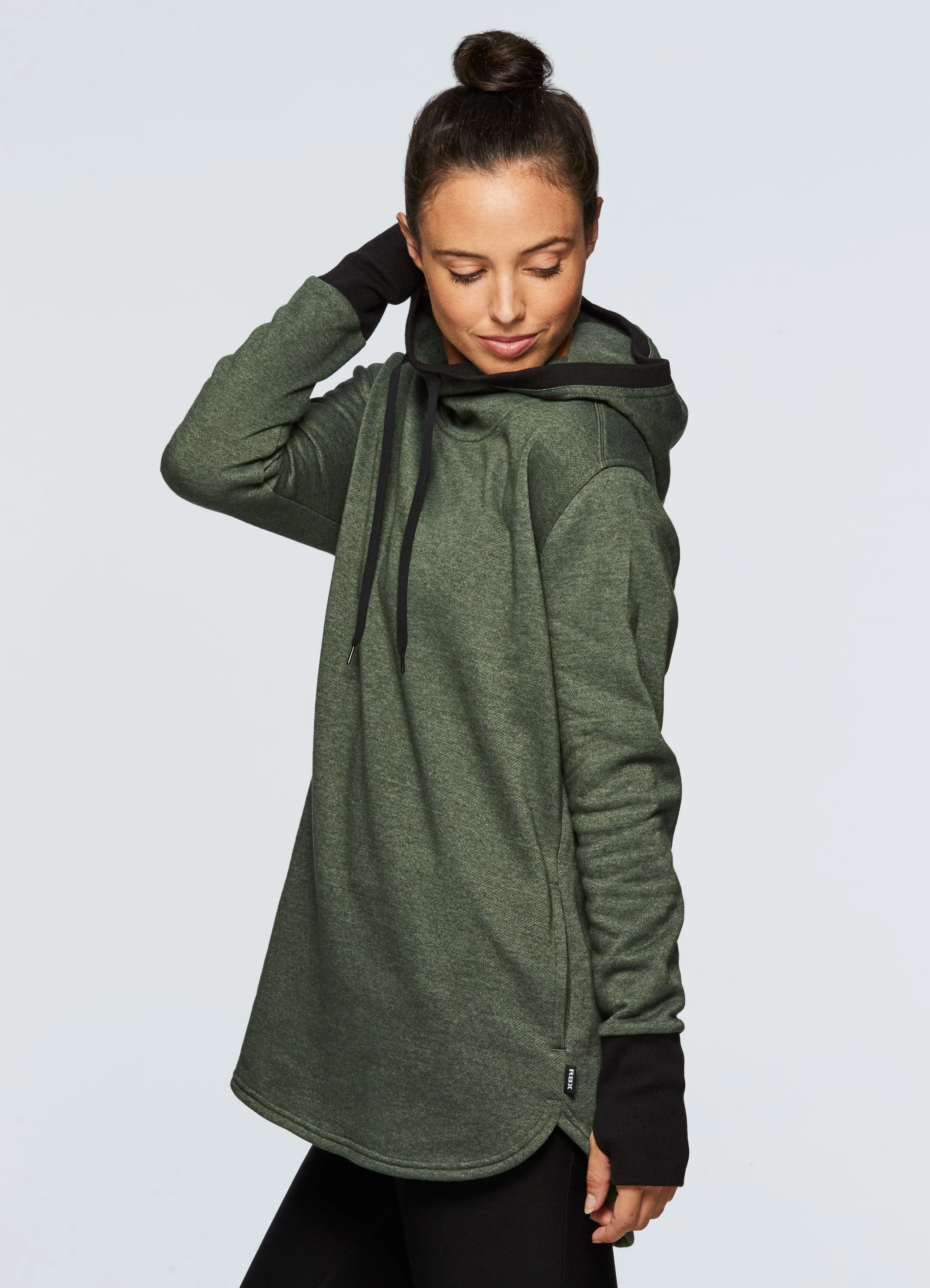 Studio Fleece Hoodie Tunic Pullover Sweatshirt