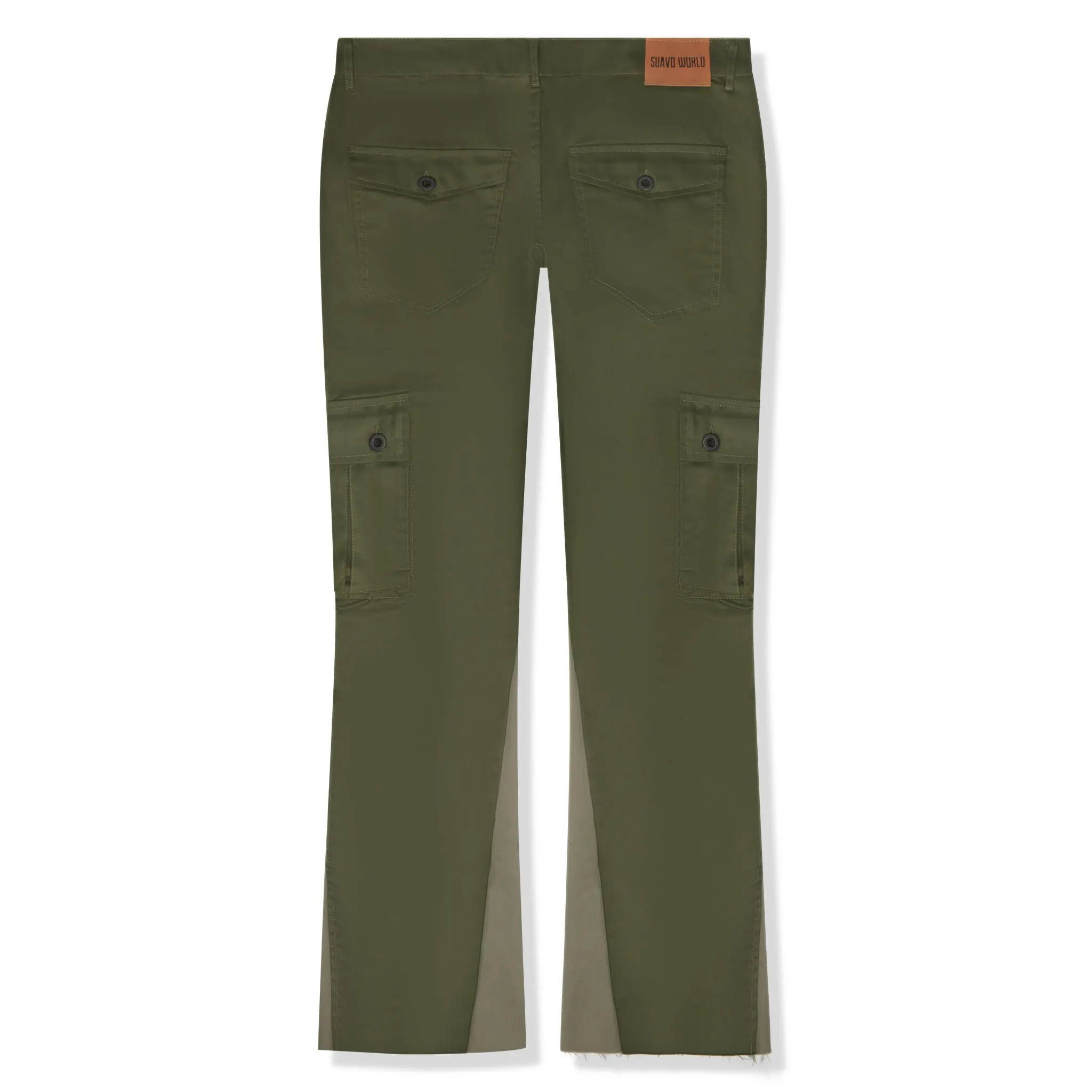 Suavo World Cargo Flare Trousers Khaki