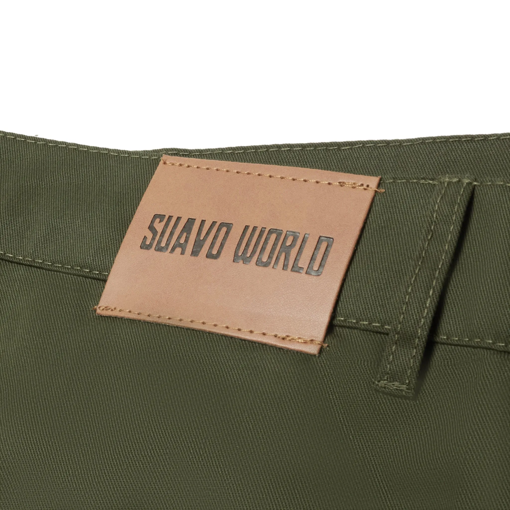 Suavo World Cargo Flare Trousers Khaki