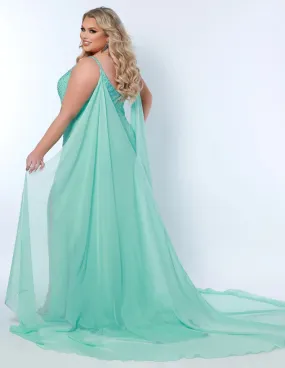 Sydney's Closet Johnathan Kayne JK1204 Chiffon Pageant Formal Cape Accessory Detachable