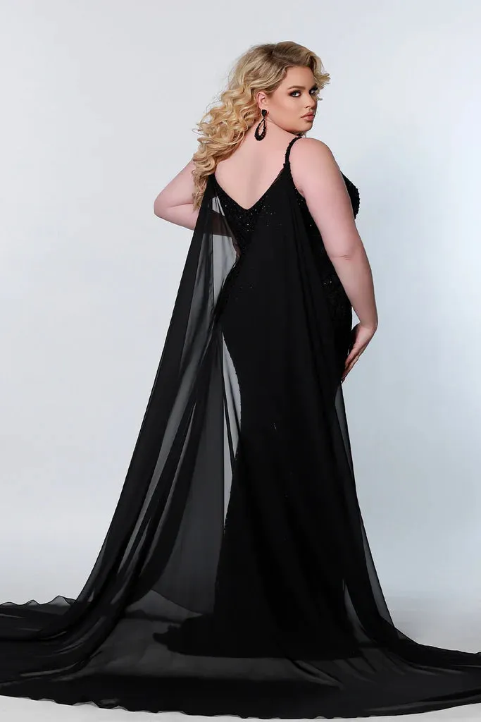 Sydney's Closet Johnathan Kayne JK1204 Chiffon Pageant Formal Cape Accessory Detachable