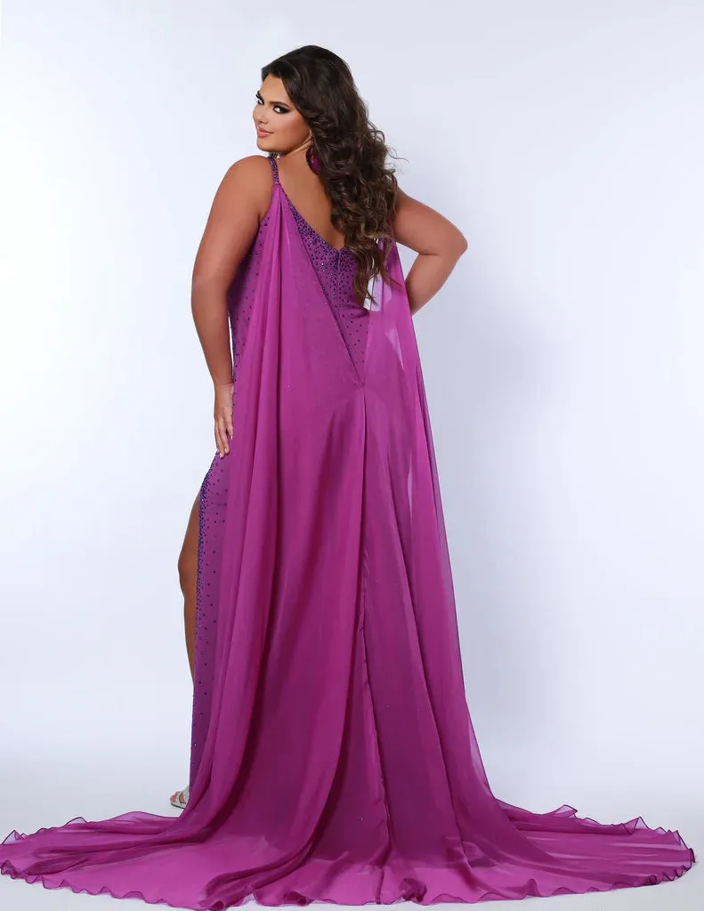 Sydney's Closet Johnathan Kayne JK1204 Chiffon Pageant Formal Cape Accessory Detachable